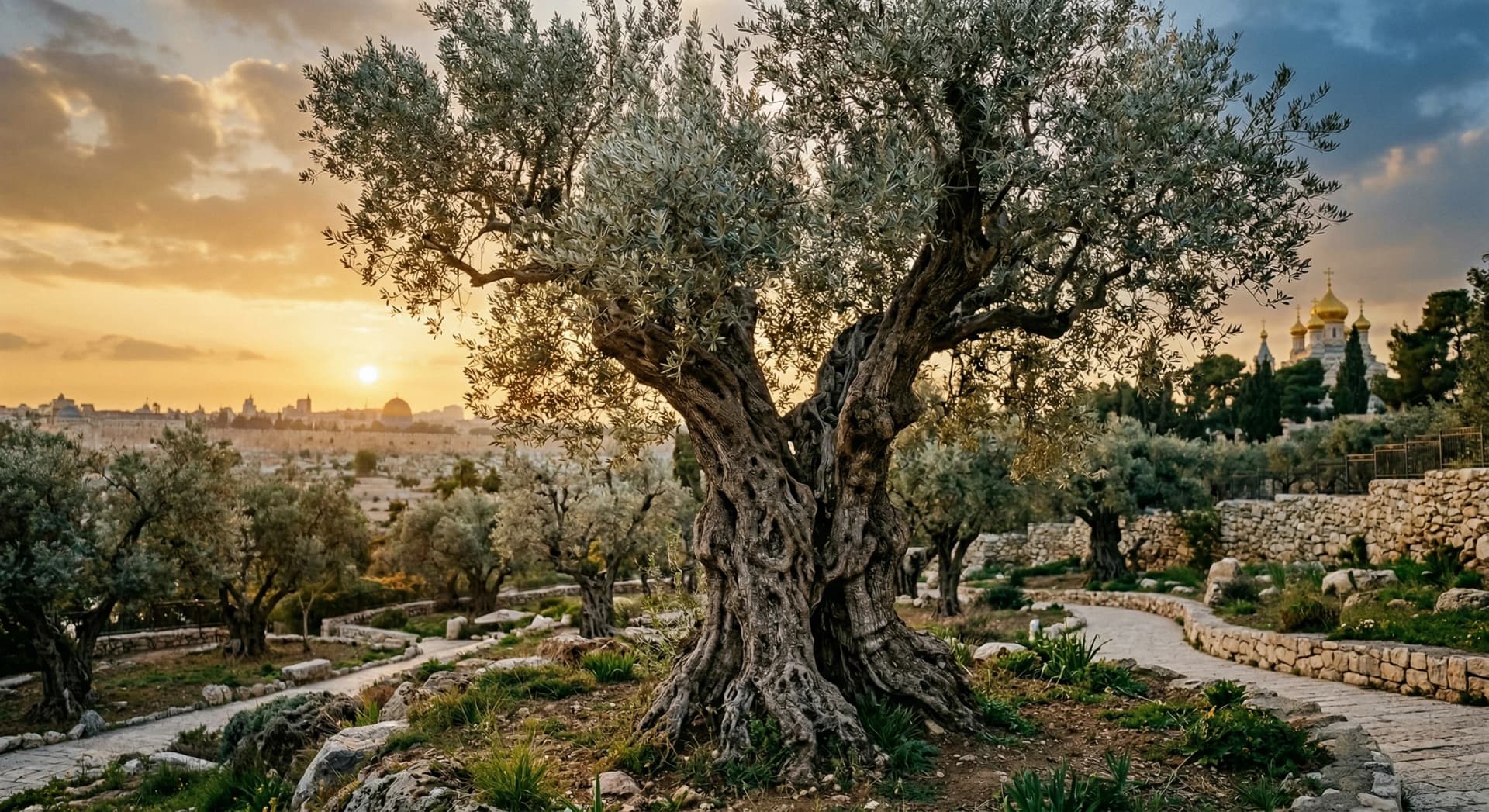 Ancient olive tree in the Garden of Gethsemane