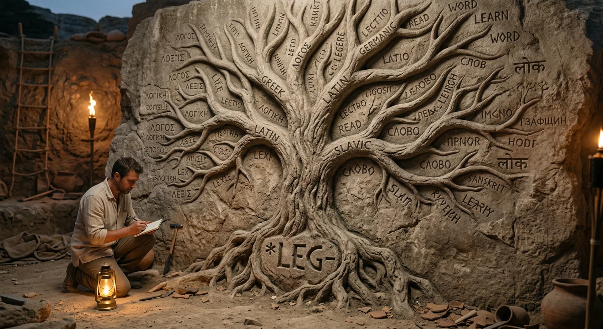 Root-Cognate Tree -- Word Family Visualization